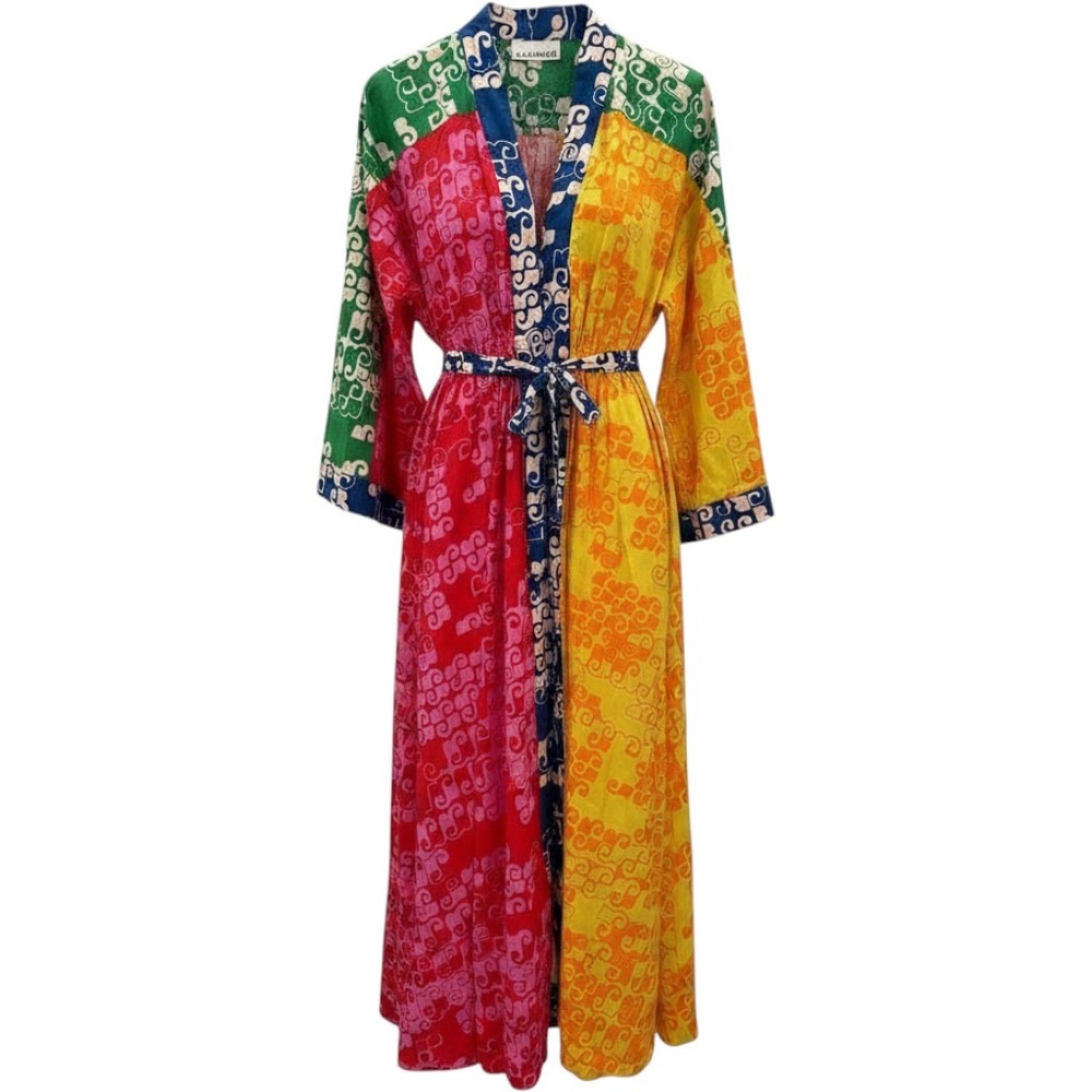 Alemais Louise Colorblock Maxi Dress Organic Cotton Belt Resort Vacation Boho 2